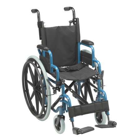 INSPIRED BY DRIVE Wallaby Pediatric Folding Wheelchair, 14", Jet Fighter Blue wb1400-2gjb